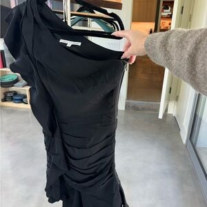 Veronica Beard Black One-Shoulder Dress